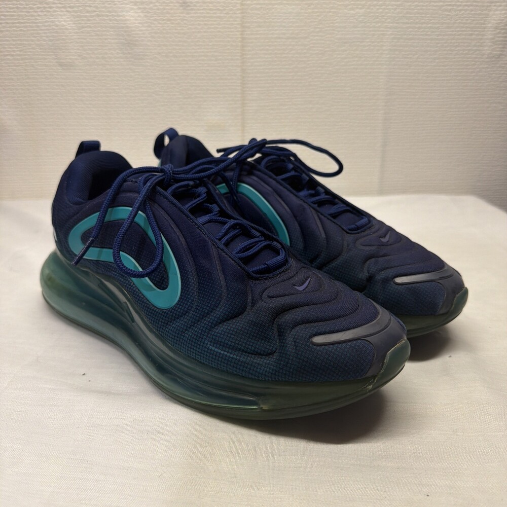 Nike Air Max 720 Men’s Low Top Lace-Up Sneakers Blue/Green  Air Cushioned Mens 9